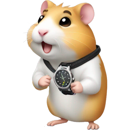 funny hamster looking at his watch emoji