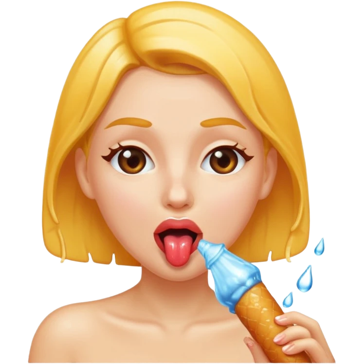 woman licking tip of penis emoji