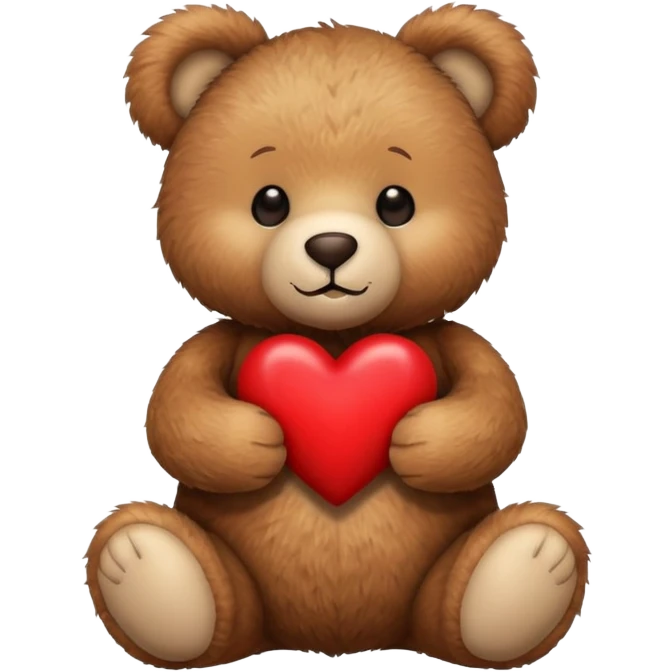 teddy bear holding a heart emoji