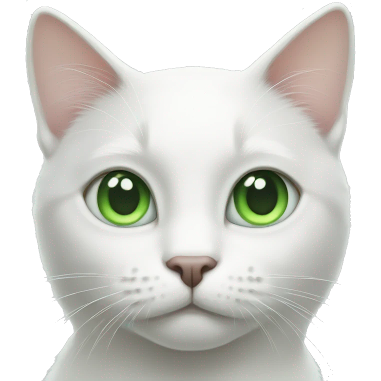 white cat with green eyes emoji