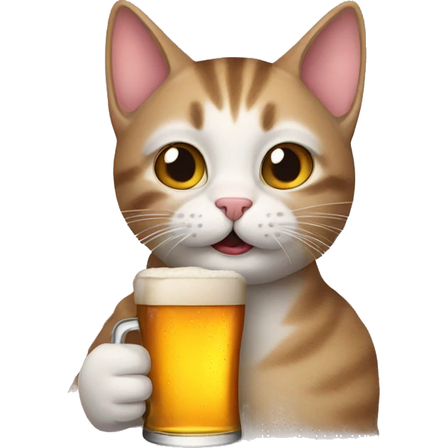 cat drinking beer emoji
