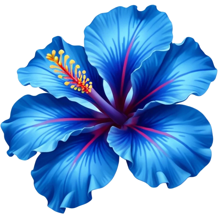Blue hibiscus flower emoji