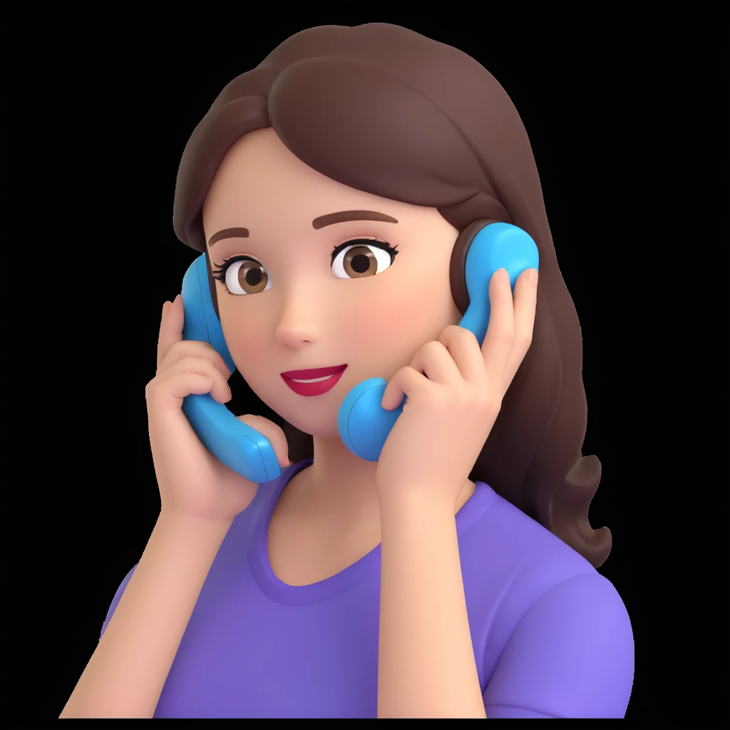 girl talking on phone, close up pose emoji