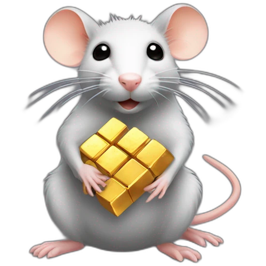 Rat with gold lingots emoji