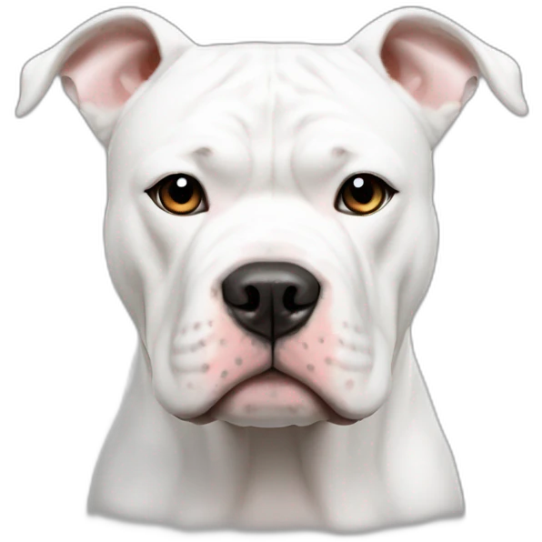 all white american bulldog with cropped ears emoji
