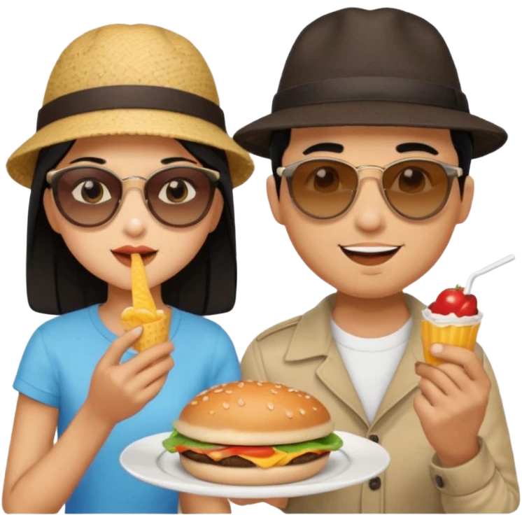 Tan guy eating black  haired girl emoji