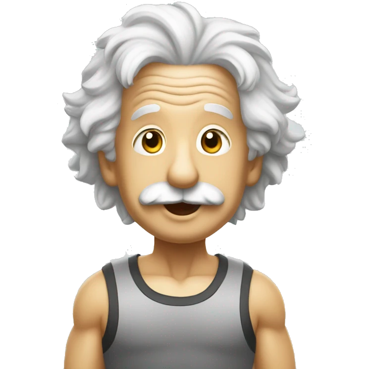 albert einstein happy in the gym emoji