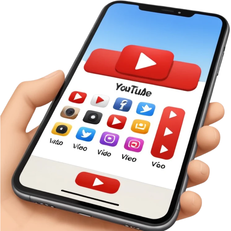 Phone on YouTube app  open showing video with view count emoji