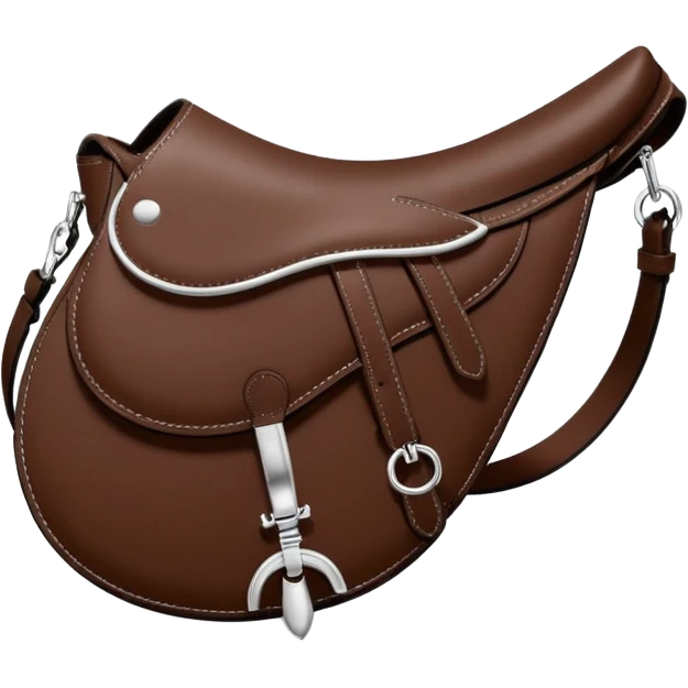 chocolate brown dior saddle bag  emoji