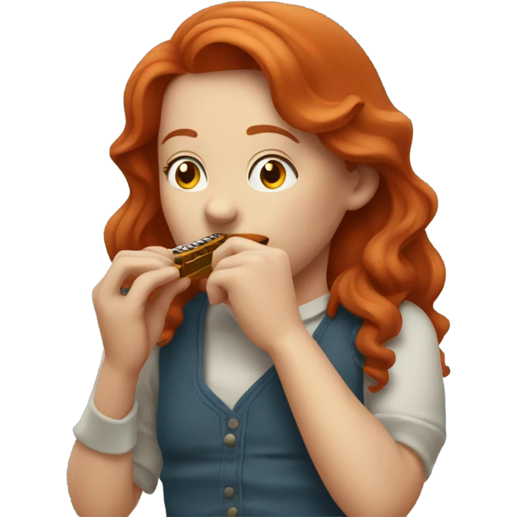 redhead playng harmonica emoji