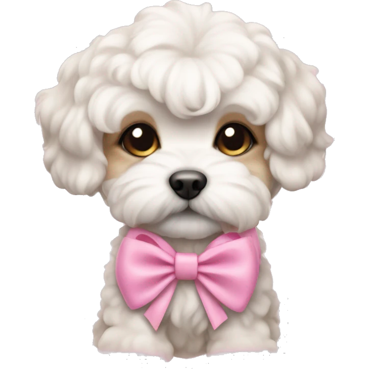 Schichon puppy pink bow emoji