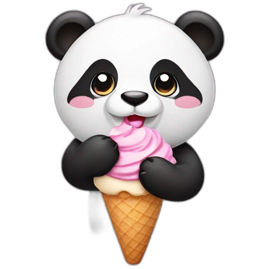Panda with ice cream  emoji