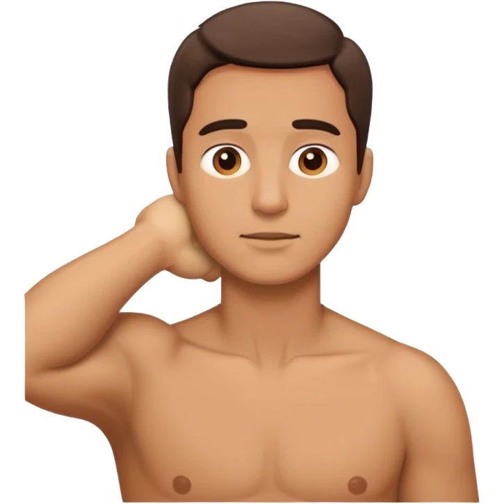 A guy holding his neck  emoji