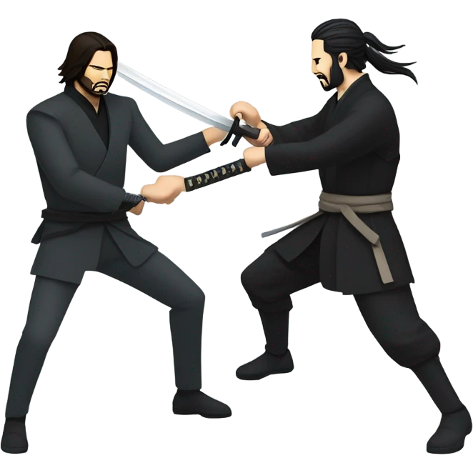 John wick sword fighting a samurai  emoji