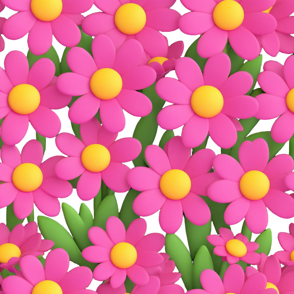 pink flowers with yellow centers, cute and playful design, another angle variation emoji