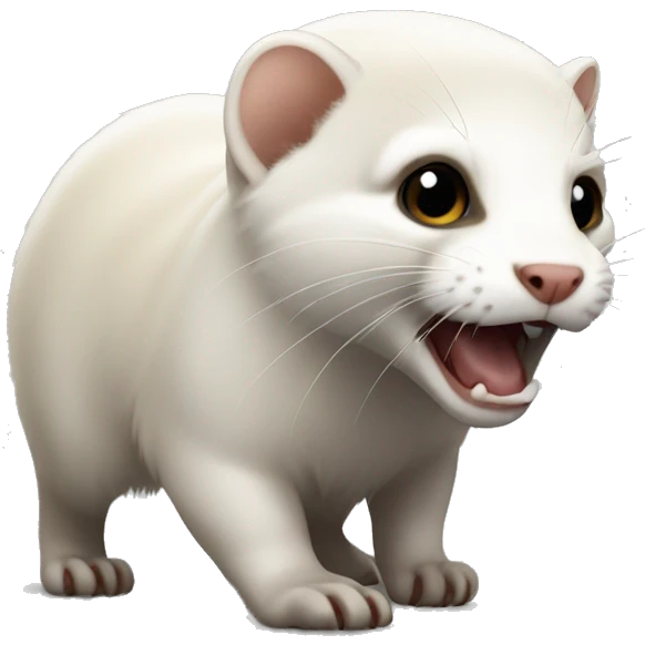 Ios 9.1 emoji style, white pouncing ferret emoji
