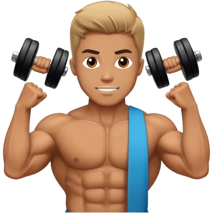 athlete holding dumbbels emoji