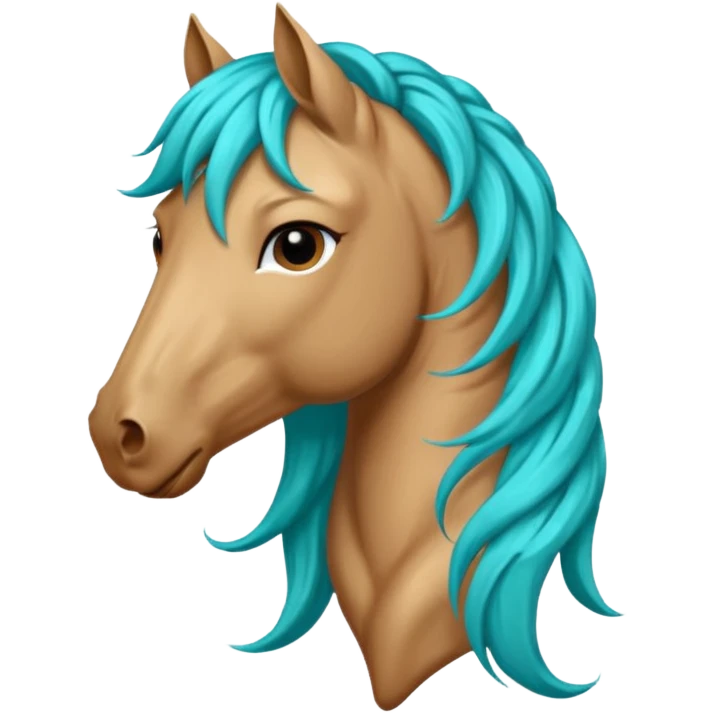 horse head with turquoise hair emoji