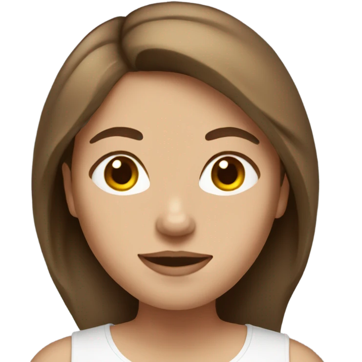 Lady with Brown Hair, light Skin, Body with Definition   emoji