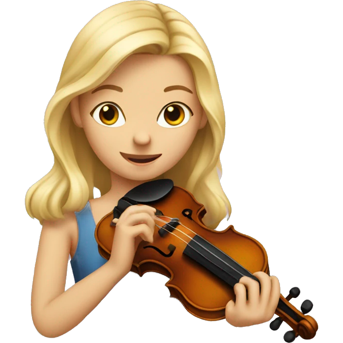 blond girl playing a violin emoji
