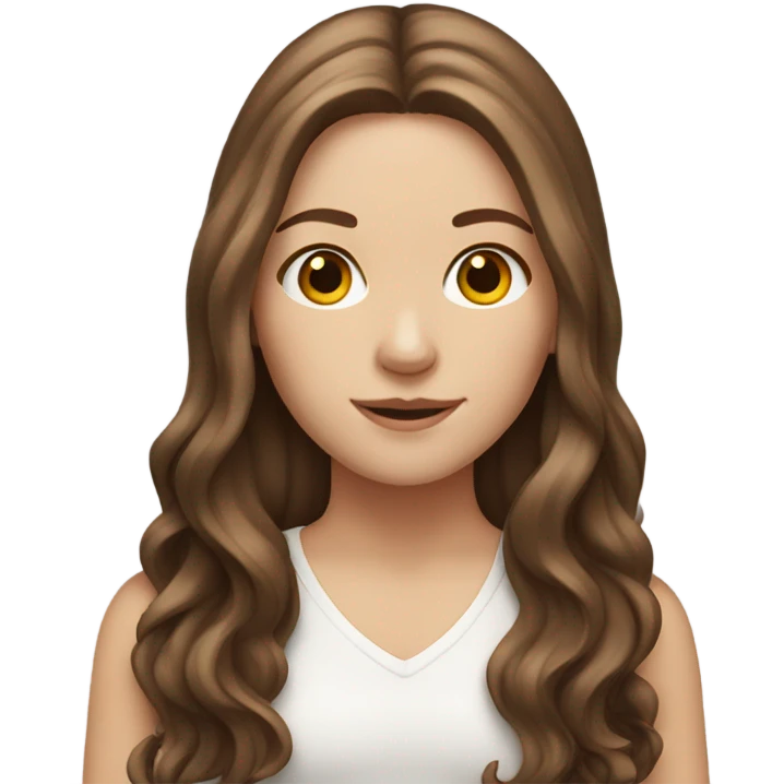 White girl with long brown hair emoji