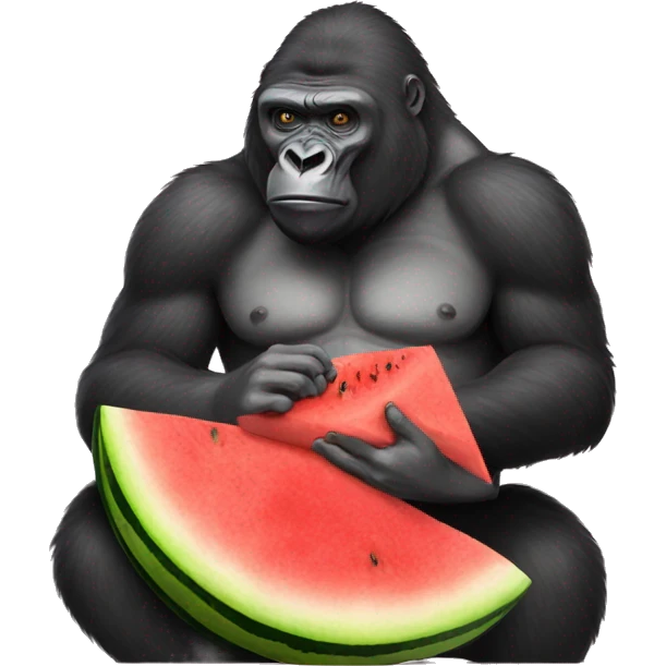 Gorilla eating watermelon emoji