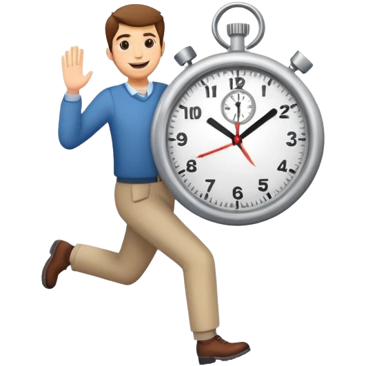 person arriving on time, punctuality emoji