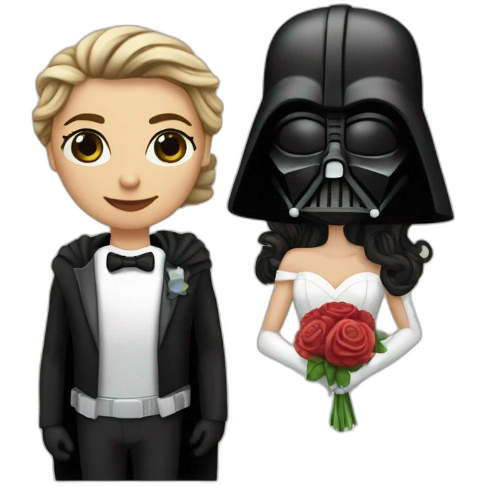 darth vader and princess leya wedding emoji