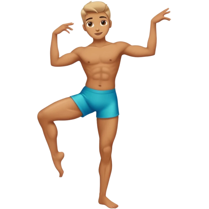 A dancer and a leg pulled with a six pack emoji