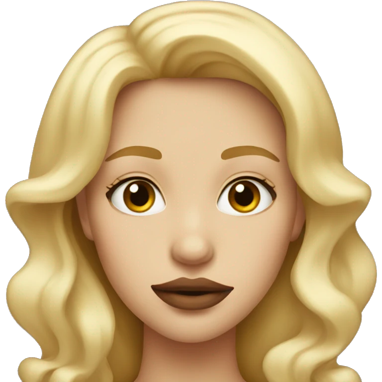Blonde girl with big lips emoji