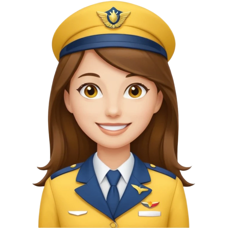long hair stewardess yellow uniform emoji