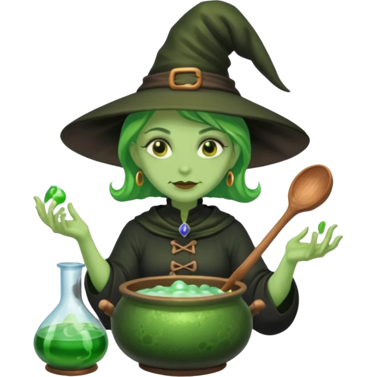 green witch cooking potion emoji
