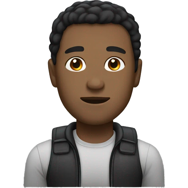 adult male with black hair, stocky body, brown skin emoji