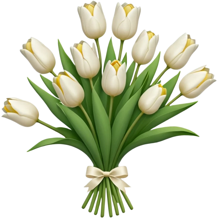 white tulip bouquet  emoji