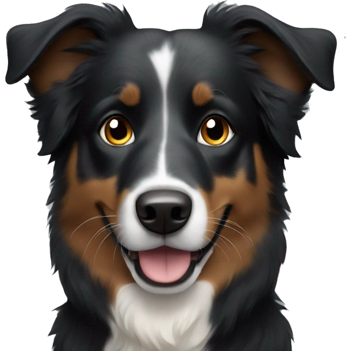black australian shepherd dog with black muzzle emoji