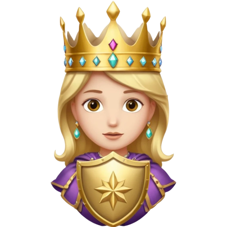 Create a Shield / Crown that represents confidence a brave and proud facial expression emoji