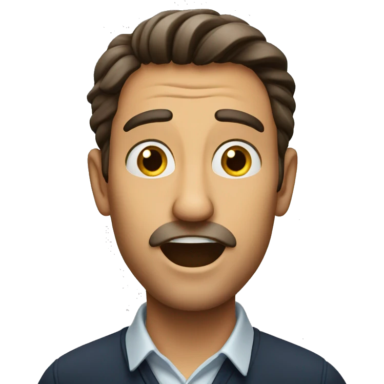Italian man have a surprised  emoji