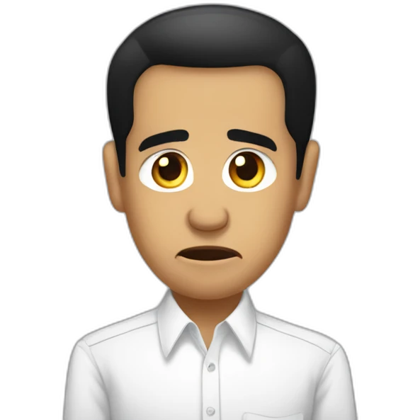 Jokowi with white shirt sad emoji