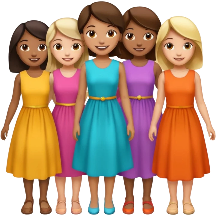 group of girls smiling emoji