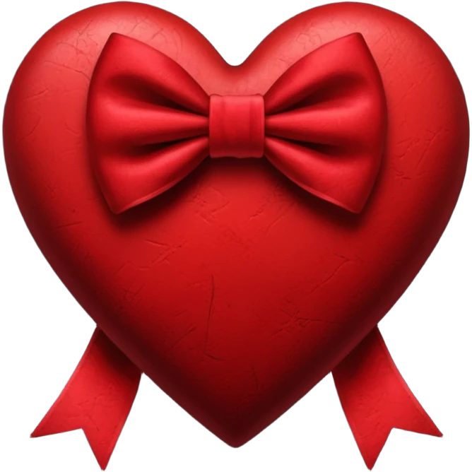 heart with a velvet bow, goth emoji