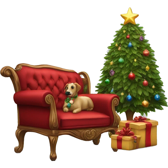realistic Christmas sofa emoji