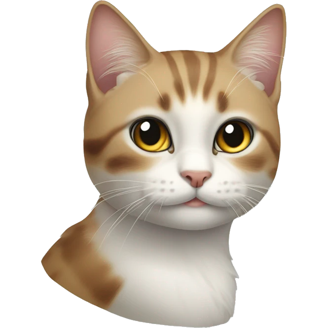 kucing berwarna putih emoji