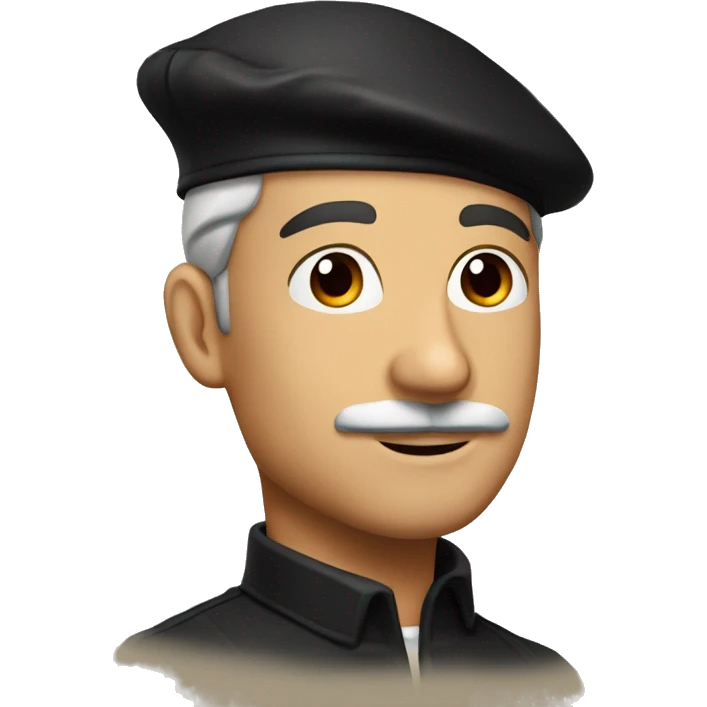 French Man with a French black béret emoji