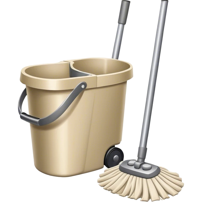 Hoover mop and beige bucket emoji