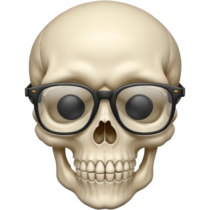 Skull with glasses emoji