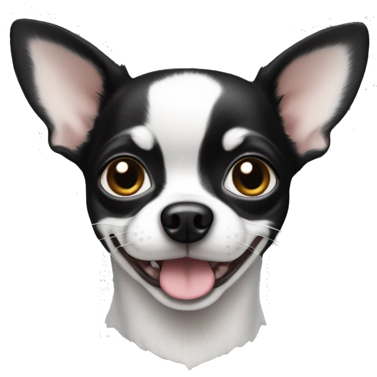 little black and white chihuahua with underbite  emoji