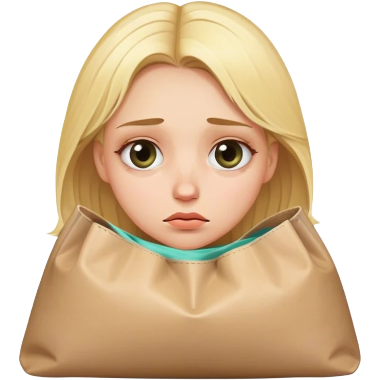 Tired blonde girl with sleepless bags under eyes emoji