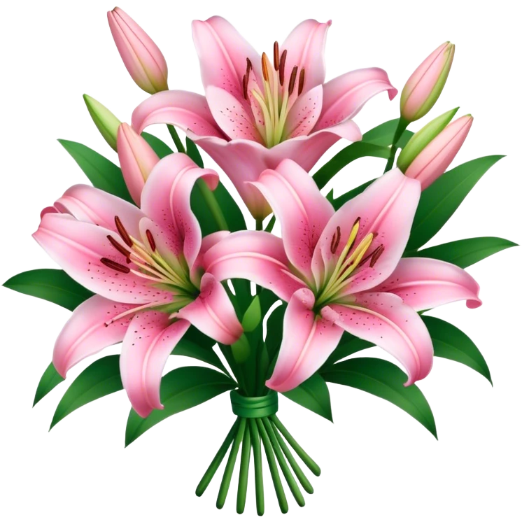 pink lily flower bouquet  emoji