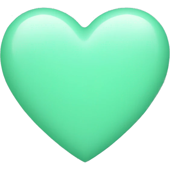 Mint green heart emoji
