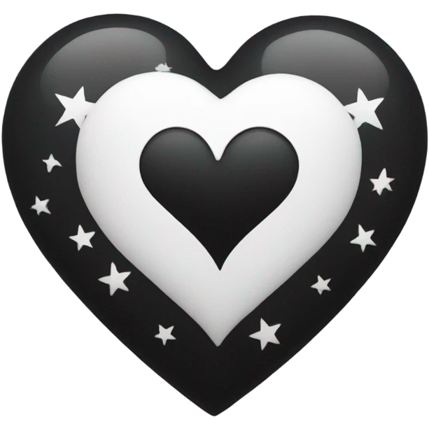 Black heart with stars around it emoji